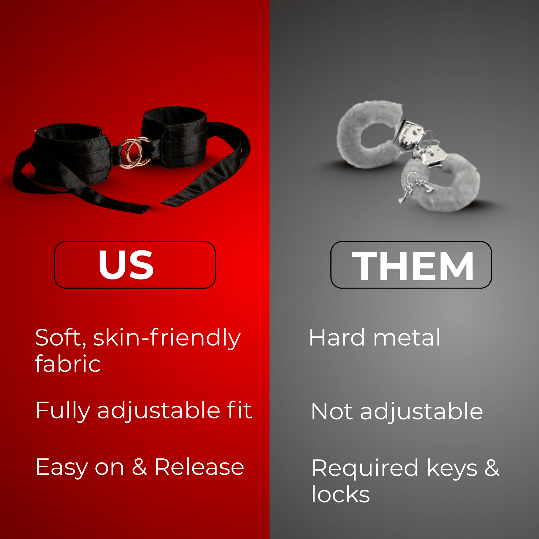 Lickcious Couple Play Kit – Silky Handcuffs & Blindfold Set - Lickcious
