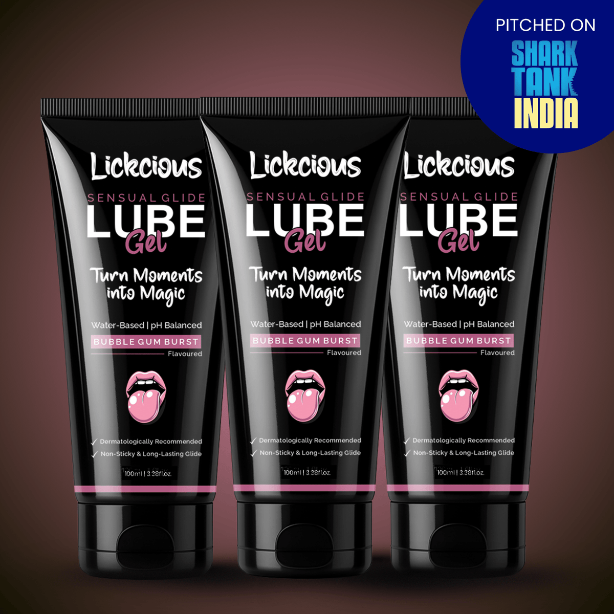 Lickcious Edible Water-Based Lubricant Gel | Bubblegum Burst | 100ml - Lickcious