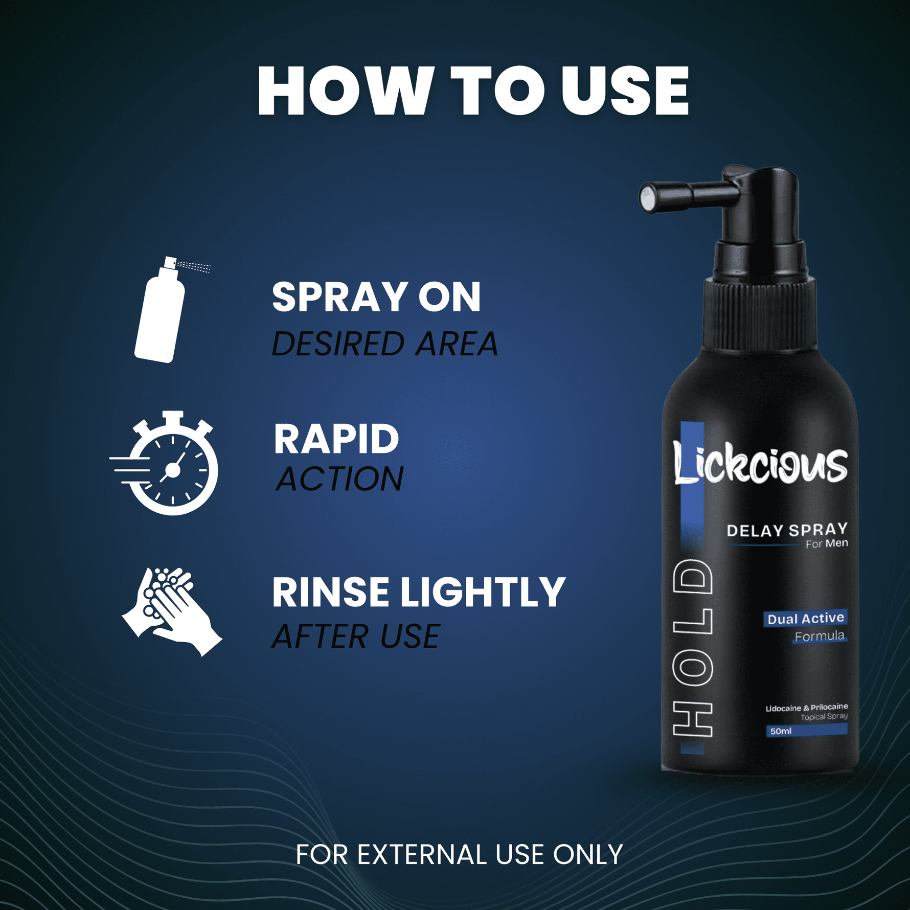 Lickcious Hold: Delay Spray (50ml) - Lickcious